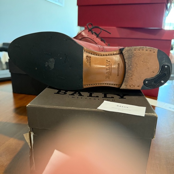 Bally Switzerland Goodyear 10.5 Red Calf Washed Gingo/58 - Picture 6 of 14